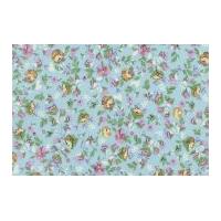 Timeless Treasures Allover Small Floral Poplin Quilting Fabric Sky