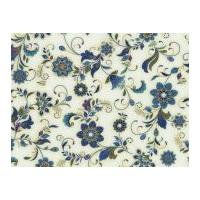 Timeless Treasures Ornate Floral Metallic Poplin Quilting Fabric Cream