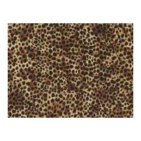 Timeless Treasures Cheetah Poplin Quilting Fabric Brown