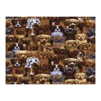 Timeless Treasures Mini Puppies Poplin Quilting Fabric Natural