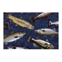 timeless treasures freshwater fish poplin quilting fabric water