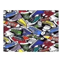 Timeless Treasures Sneakers Poplin Quilting Fabric Multicoloured