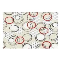 Timeless Treasures Zuzu Circles Poplin Quilting Fabric Cream