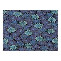 timeless treasures daisy metallic poplin quilting fabric peacock