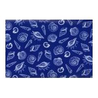 Timeless Treasures Shells Poplin Quilting Fabric Sapphire