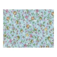 Timeless Treasures Allover Small Floral Poplin Quilting Fabric Sky