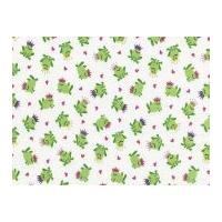 timeless treasures mini frog princes poplin quilting fabric white