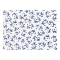 Timeless Treasures Seaside Crabs Poplin Quilting Fabric White