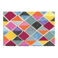 Timeless Treasures Field Study Diamonds Poplin Quilting Fabric Multicoloured