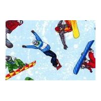 timeless treasures snowboard poplin quilting fabric blue