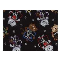 Timeless Treasures X-Ray Kitties Quilting Fabric Multicoloured