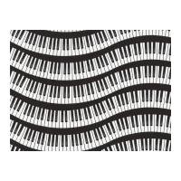 timeless treasures wavy piano keys poplin quilting fabric black white