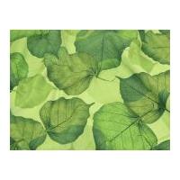 Timeless Treasures Realistic Large Leaves Quilting Fabric Green