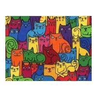 Timeless Treasures Cats Poplin Quilting Fabric