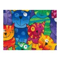 Timeless Treasures Happy Cats Poplin Quilting Fabric