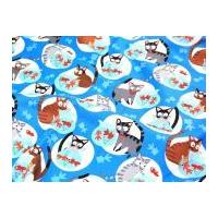 timeless treasures cats with fish quilting fabric blue