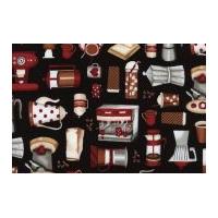 timeless treasures mini coffee motifs poplin quilting fabric black