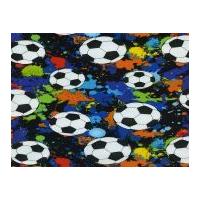 Timeless Treasures Soccer Footballs Poplin Quilting Fabric
