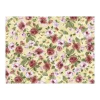 timeless treasures belle allover floral poplin quilting fabric butter