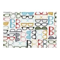 timeless treasures geek chic glasses poplin quilting fabric