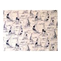 Timeless Treasures Sailboat Poplin Quilting Fabric White