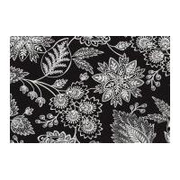 timeless treasures jacobean floral poplin quilting fabric black