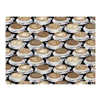 Timeless Treasures Latte Art Poplin Quilting Fabric Latte