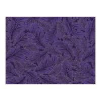 Timeless Treasures Packed Leaf Metallic Poplin Quilting Fabric Purple