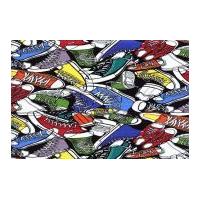 Timeless Treasures Sneakers Poplin Quilting Fabric Multicoloured