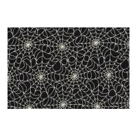 Timeless Treasures Glow Webs Glow In The Dark Poplin Quilting Fabric Black