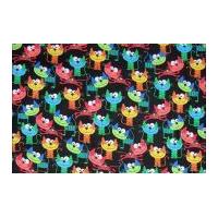 timeless treasures happy cats poplin quilting fabric black