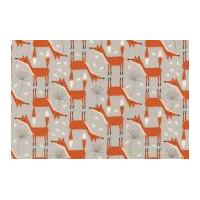 Timeless Treasures Foxes Poplin Quilting Fabric Stone