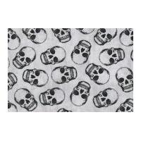 Timeless Treasures Skulls Poplin Quilting Fabric Fog