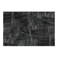 Timeless Treasures Barbed Wire At Night Poplin Quilting Fabric Charcoal