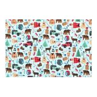 timeless treasures camping fun poplin quilting fabric sky