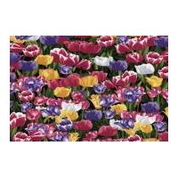 Timeless Treasures Tulips Poplin Quilting Fabric Pink
