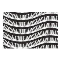 timeless treasures wavy piano keys poplin quilting fabric black white