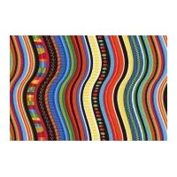 Timeless Treasures Crazy Stripe Poplin Quilting Fabric Multicoloured