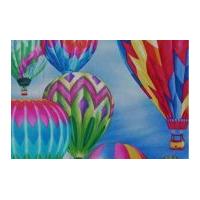 Timeless Treasures Hot Air Balloons Poplin Quilting Fabric Multicoloured