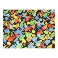 Timeless Treasures Cats Quilting Fabric Black