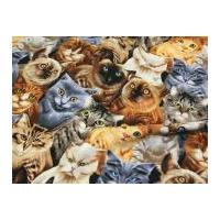 Timeless Treasures Realistic Cats Quilting Fabric