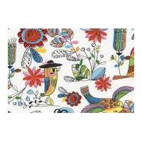 Timeless Treasures Fun Birds Poplin Quilting Fabric Multicoloured