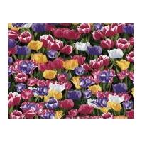 Timeless Treasures Tulips Poplin Quilting Fabric Pink