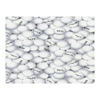 Timeless Treasures Golf Balls Poplin Quilting Fabric White