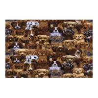 Timeless Treasures Mini Puppies Poplin Quilting Fabric Natural