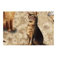 Timeless Treasures Realistic Cat Poplin Quilting Fabric