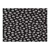 Timeless Treasures Paw Prints Poplin Quilting Fabric Black & White