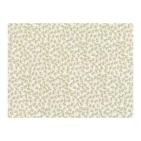 timeless treasures ditsy leaf metallic poplin quilting fabric cream