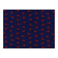 Timeless Treasures Mini Crabs Poplin Quilting Fabric Navy