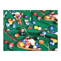 Timeless Treasures Playing Pool Sport Quilting Fabric Green